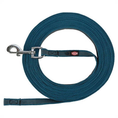 Trixie hondenriem sleeplijn met rubber anti slip petrol blauw afbeelding
