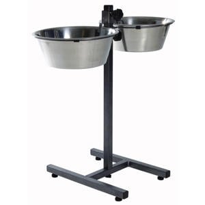 Voerstandaard 4,5 l 28 cm Hondenstandaard inclusief 2 RVS voer/waterbakken