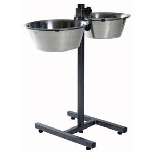 Voerstandaard 4,5 l 28 cm  Hondenstandaard inclusief 2 RVS voer/waterbakken