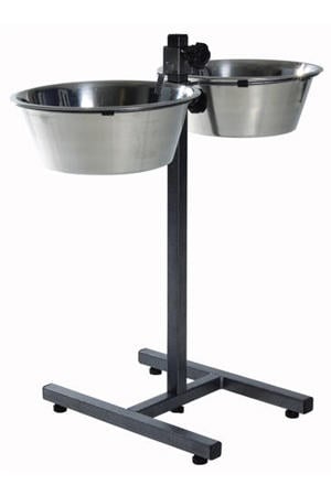 Voerstandaard 4,5 l 28 cm  Hondenstandaard inclusief 2 RVS voer/waterbakken