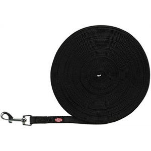 Hondenriem Sleeplijn Met Rubber Bekleed Zwart 15 m x 1,5 cm