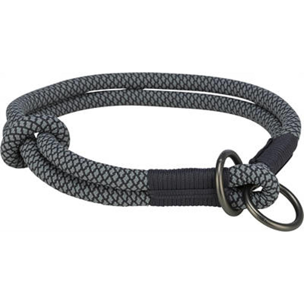 Trixie Halsband Hond Soft Half-Slip - Zwart/Grijs (50X1 cm)