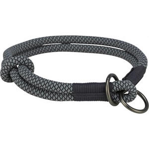 Halsband Hond Soft Half-Slip - Zwart/Grijs (50X1 cm)