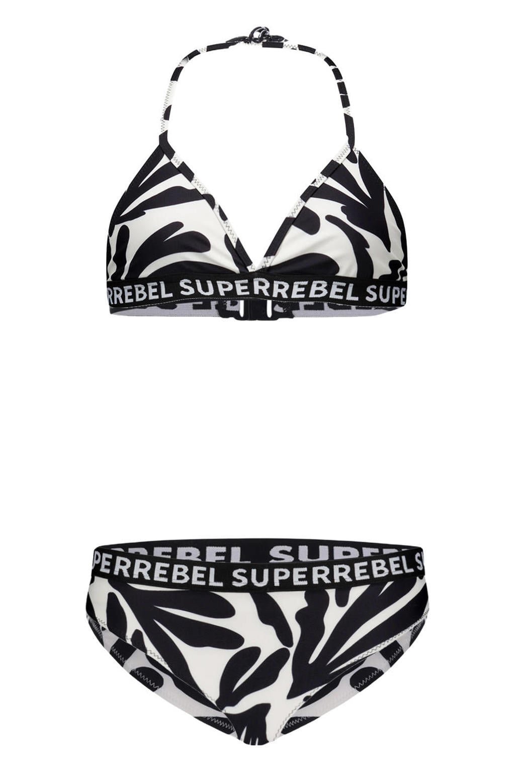 SuperRebel triangel bikini Isla wit/zwart