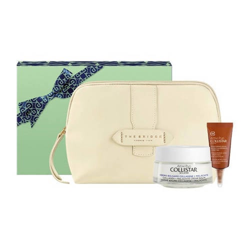 Collistar Attivi Puri Set - Collagen Malachite Cream Balm 50 ml + Hyaluronic Acid Peptides Eye Contour 5 ml + Pouch afbeelding