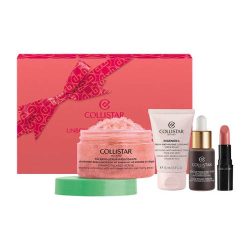 Collistar Set - Puro Lipstick 1,2 ml + Face Magic Drops 10 ml + Rigenera Smoothing Anti-Wrinkle Cream 15 ml + Firming Talasso Scrub 70 gr afbeelding