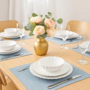 thumbnail: Cookinglife Serviesset Cardida Off White 18-delig / 6 personen - 6 dinerborden, 6 ontbijtborden en 6 kommen