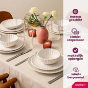 thumbnail: Cookinglife Serviesset Cardida Off White 18-delig / 6 personen - 6 dinerborden, 6 ontbijtborden en 6 kommen