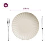 thumbnail: Cookinglife Serviesset Cardida Off White 18-delig / 6 personen - 6 dinerborden, 6 ontbijtborden en 6 kommen