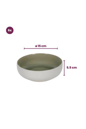 Soepkommen / Kommen Mos groen ø 16,5 cm - 6 Stuks
