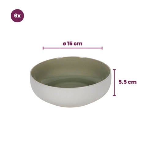 Cookinglife Kommen Mos groen Ø16,5 cm - 6 Stuks afbeelding