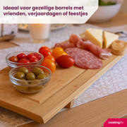 thumbnail: Cookinglife Serveerplank / Tapasplank op pootjes - XL - Bamboe - 88 x 26 cm