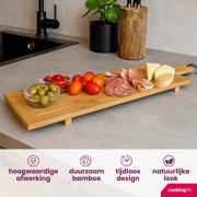thumbnail: Cookinglife Serveerplank / Tapasplank op pootjes - XL - Bamboe - 88 x 26 cm