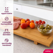 thumbnail: Cookinglife Serveerplank / Tapasplank op pootjes - XL - Bamboe - 88 x 26 cm