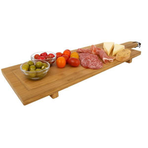 Serveerplank / Tapasplank op pootjes - XL - Bamboe - 88 x 26 cm