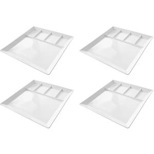 BBQ Borden / Fondueborden / Gourmetborden 5 vakken - 24 x 24 cm - 4 Stuks