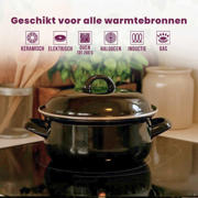 thumbnail: Cookinglife Braadpan met deksel - Emaille - Cooking - ø 24 cm / 4 Liter - geëmailleerde anti-aanbaklaag