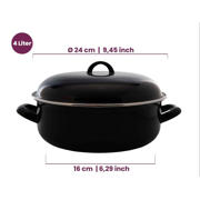 thumbnail: Cookinglife Braadpan met deksel - Emaille - Cooking - ø 24 cm / 4 Liter - geëmailleerde anti-aanbaklaag