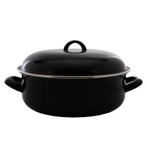 Braadpan met deksel - Emaille - Cooking - ø 24 cm / 4 Liter - geëmailleerde anti-aanbaklaag