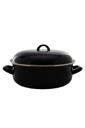 Braadpan met deksel - Emaille - Cooking - ø 24 cm / 4 Liter - geëmailleerde anti-aanbaklaag