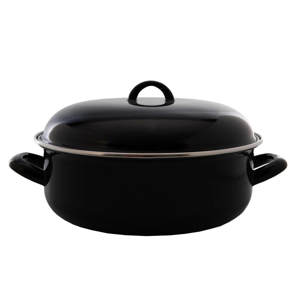 Cookinglife Braadpan met deksel - Emaille - Cooking - ø 24 cm / 4 Liter - geëmailleerde anti-aanbaklaag