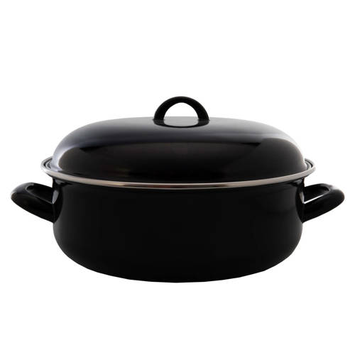 Cookinglife Emaille Braadpan Cooking Zwart - ø 24 cm / 4 Liter afbeelding