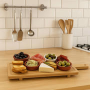 thumbnail: Cookinglife Serveerplank / Tapasplank op pootjes - L - Bamboe - 58 x 19 cm