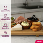 thumbnail: Cookinglife Serveerplank / Tapasplank op pootjes - L - Bamboe - 58 x 19 cm