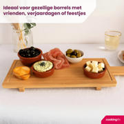 thumbnail: Cookinglife Serveerplank / Tapasplank op pootjes - L - Bamboe - 58 x 19 cm