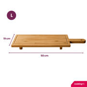 thumbnail: Cookinglife Serveerplank / Tapasplank op pootjes - L - Bamboe - 58 x 19 cm