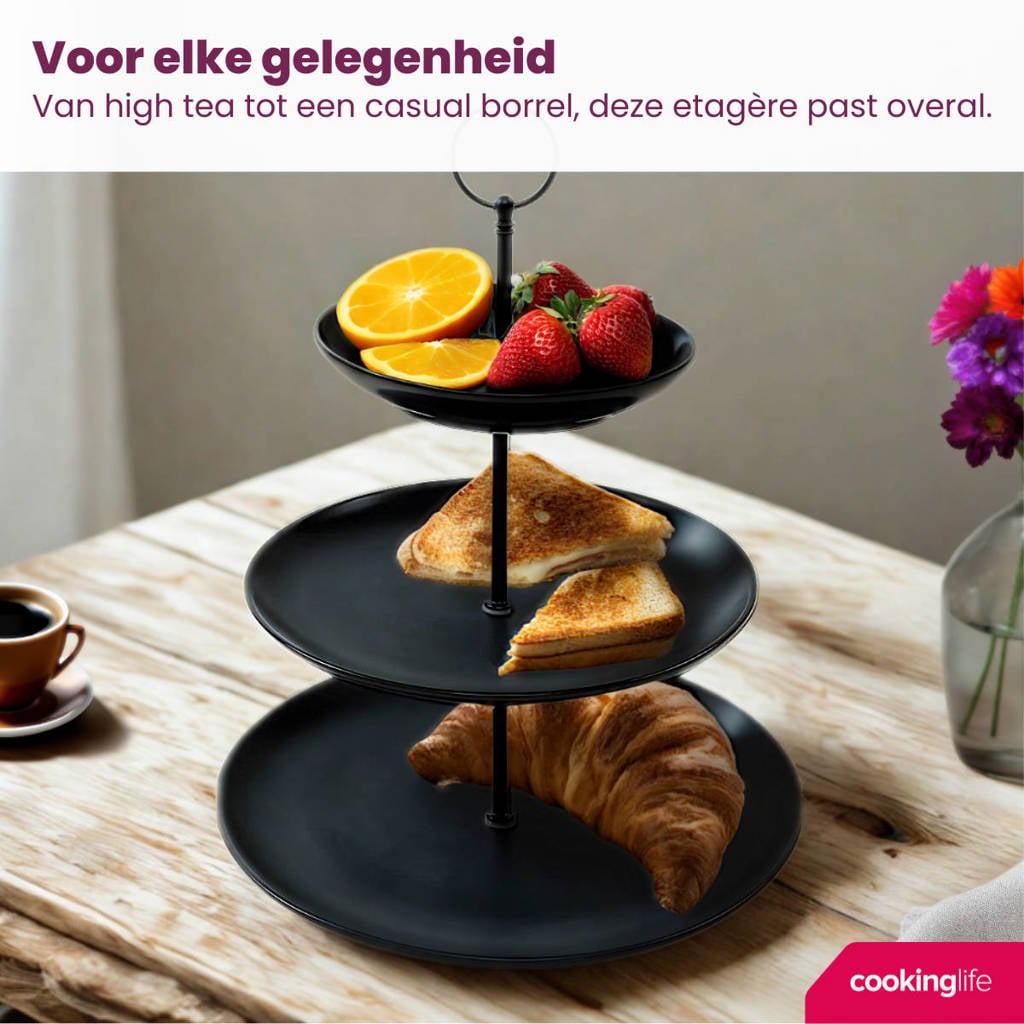 Cookinglife Pizzaborden Zwart ø 29 cm - 4 stuks