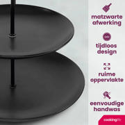 thumbnail: Cookinglife Etagère zwart ø 16, 21 & 26 cm - 3-laags - 32 cm hoog