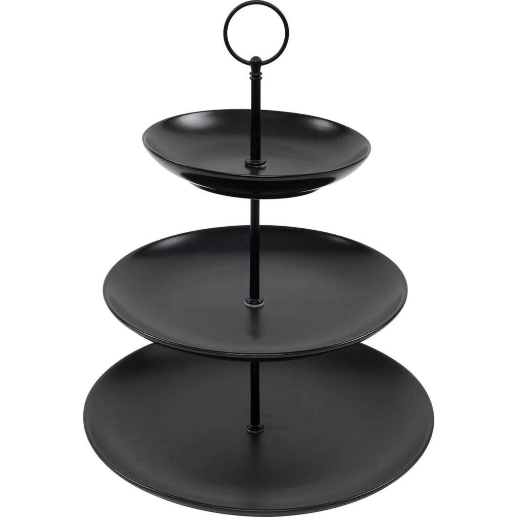 Cookinglife Etagère zwart ø 16, 21 & 26 cm - 3-laags - 32 cm hoog