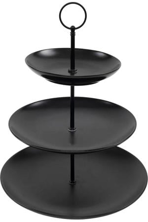 Etagère zwart ø 16, 21 & 26 cm - 3-laags - 32 cm hoog