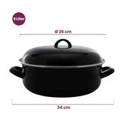 thumbnail: Cookinglife Braadpan met deksel - Emaille - Cooking - ø 26 cm / 5 Liter - geëmailleerde anti-aanbaklaag