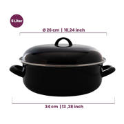 thumbnail: Cookinglife Braadpan met deksel - Emaille - Cooking - ø 26 cm / 5 Liter - geëmailleerde anti-aanbaklaag