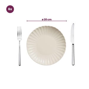 Diepe Borden / Pastaborden Cardida Off White ø 20 cm - 6 Stuks