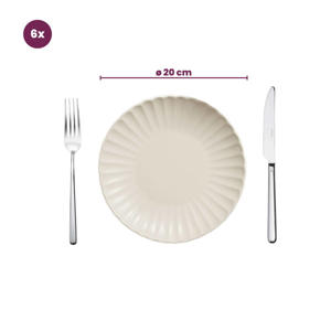 Diepe Borden / Pastaborden Cardida Off White ø 20 cm - 6 Stuks