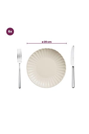 Diepe Borden / Pastaborden Cardida Off White ø 20 cm - 6 Stuks