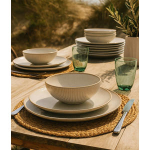 Ontbijtborden Coastal Lines Ocean Beige ø 21 cm - 6 Stuks