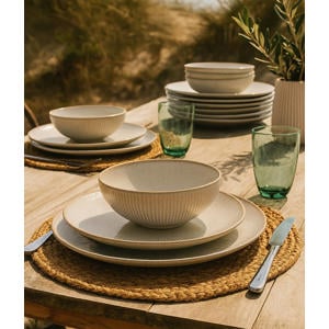 Ontbijtborden / Dessertborden Coastal Lines Ocean Beige ø 21 cm - 6 Stuks