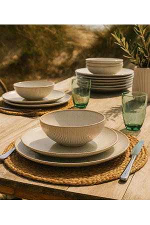 Ontbijtborden / Dessertborden Coastal Lines Ocean Beige ø 21 cm - 6 Stuks