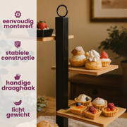 thumbnail: Cookinglife Etagere 4 Laags / Serveertoren + Schaaltje - Zwart Metaal