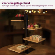 thumbnail: Cookinglife Etagere 4 Laags / Serveertoren + Schaaltje - Zwart Metaal