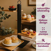 thumbnail: Cookinglife Etagere 4 Laags / Serveertoren + Schaaltje - Zwart Metaal