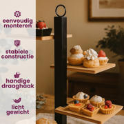 thumbnail: Cookinglife Etagere 4 Laags / Serveertoren + Schaaltje - Zwart Metaal