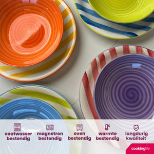 Serviesset Summer Vibes 18-delig / 6 personen - 6 dinerborden, 6 ontbijtborden en 6 diepe borden