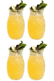 thumbnail: Cookinglife Cocktailglazen / Tiki Ananas Glazen + Herbruikbare Rietjes Zomers Fruit - 4 Stuks