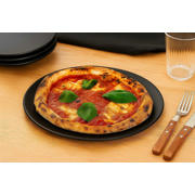 thumbnail: Cookinglife Pizzaborden Aardewerk Zwart Ø 30 cm - Set van 4 Vaatwasserbestendig