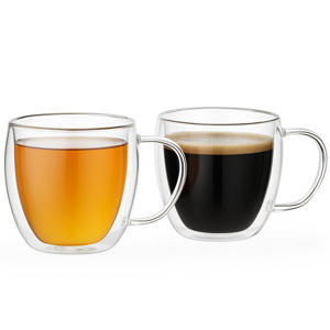 Dubbelwandige Koffie- / theeglazen met oor 280 ml - 2 stuks